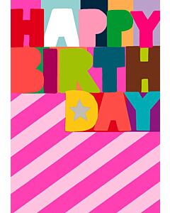 Papersalad Happy Birthday Pink Chevrons